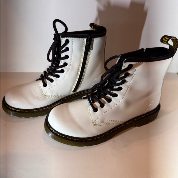 Dr. Martens White Lace-Up Combat Boots - Picture 2 of 5